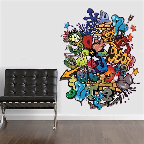 graffiti art wall decals|street art coloring sticker.